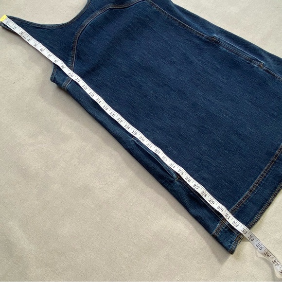 Pilcro Anthropologie Denim Dress Mini Snap Button Jumper Overall Pockets - Picture 6 of 11